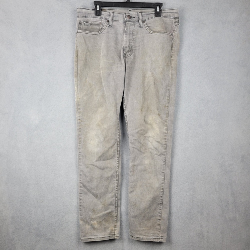 Levis 511 Jeans Men 34x32 Gray Denim Slim Fit Cotton Stretch Straight Leg Casual